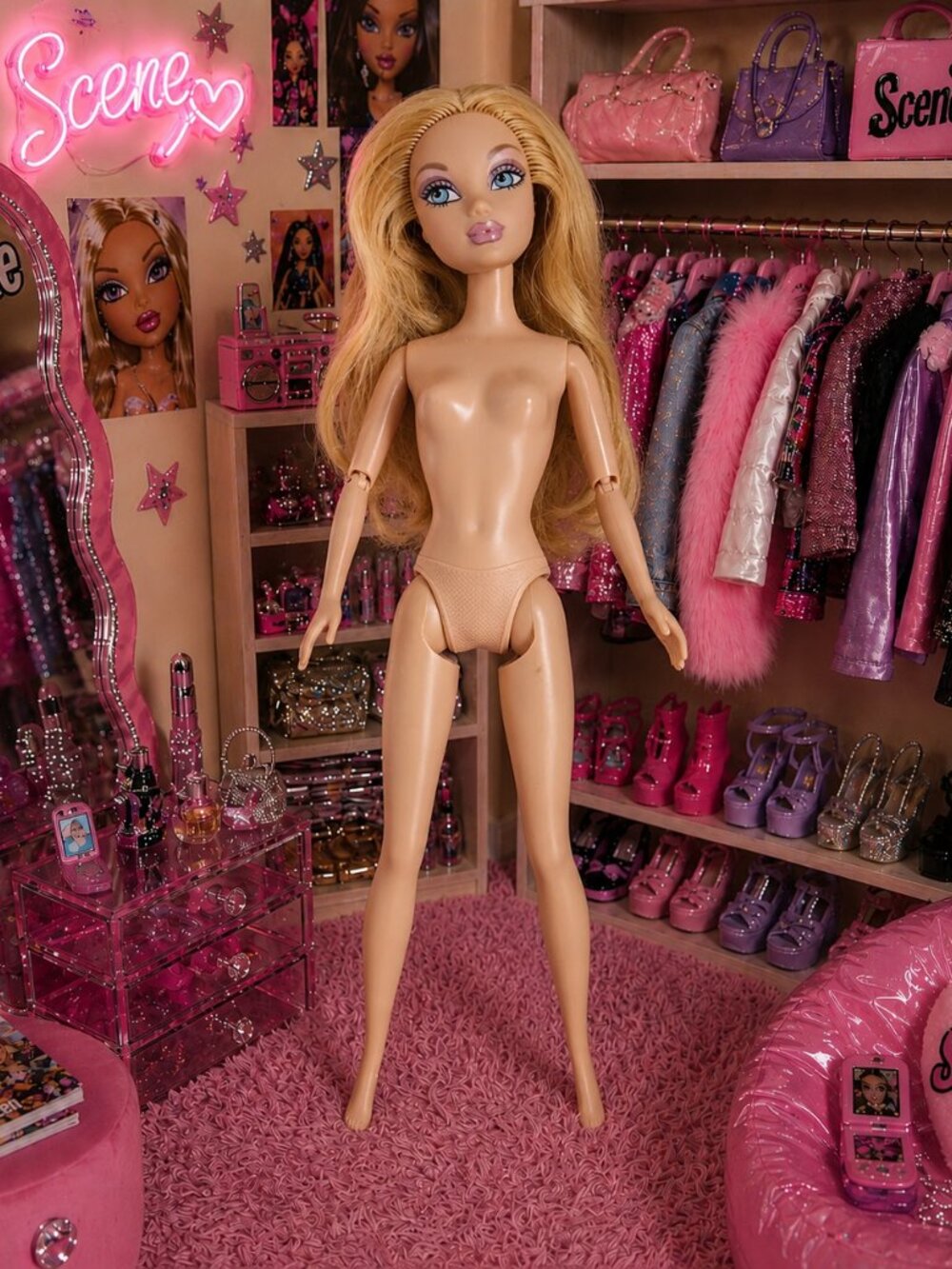 Mattel 2003 My Scene Chillin’ Out Barbie Fashion Doll Blonde Blue Eyes Y2K Nude